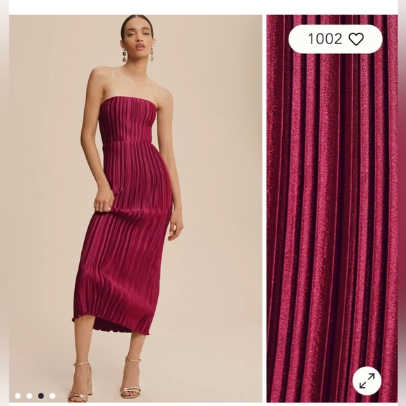 L'IDEE GATSBY COLD-SHOULDER MIDI DRESS in red berry - Picture 9 of 10